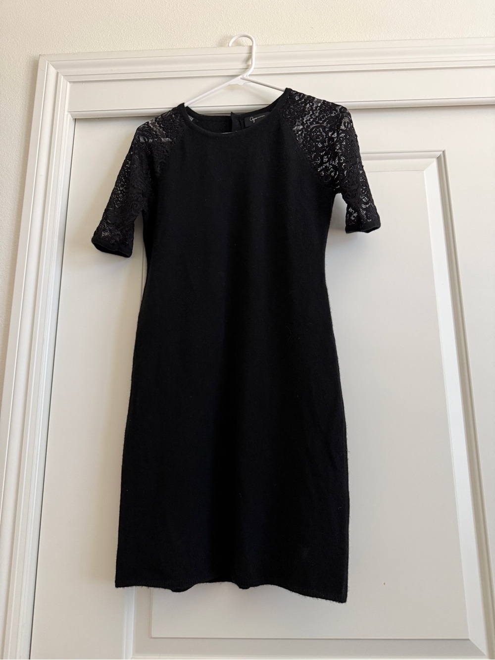 Aqua Black Lace Sleeve Mini Dress